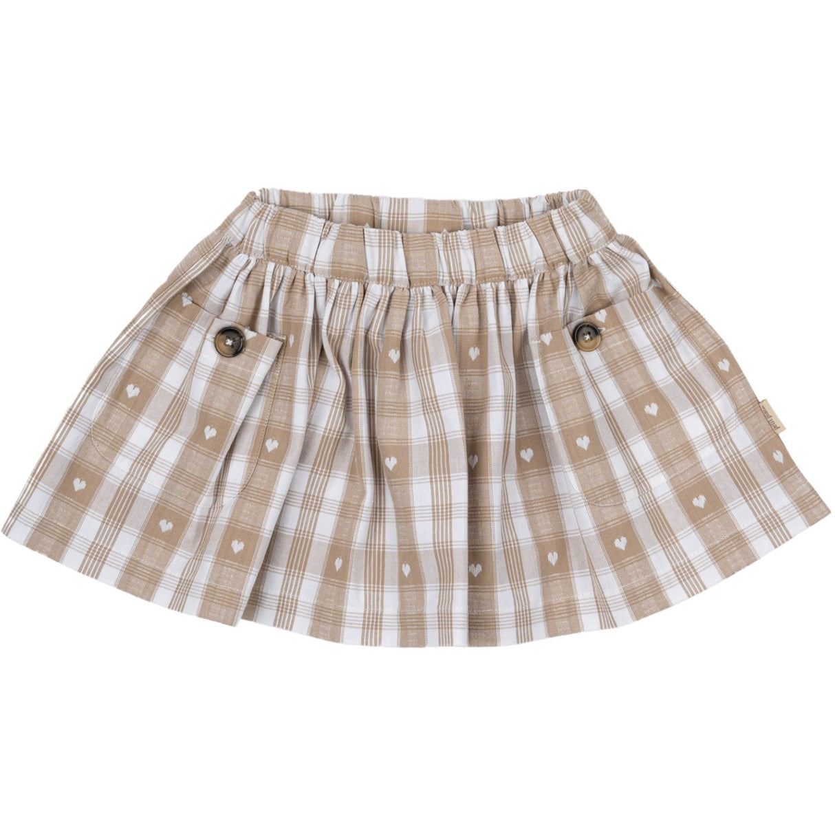 Petit Piao Off White Heart Skirt Pocket Woven