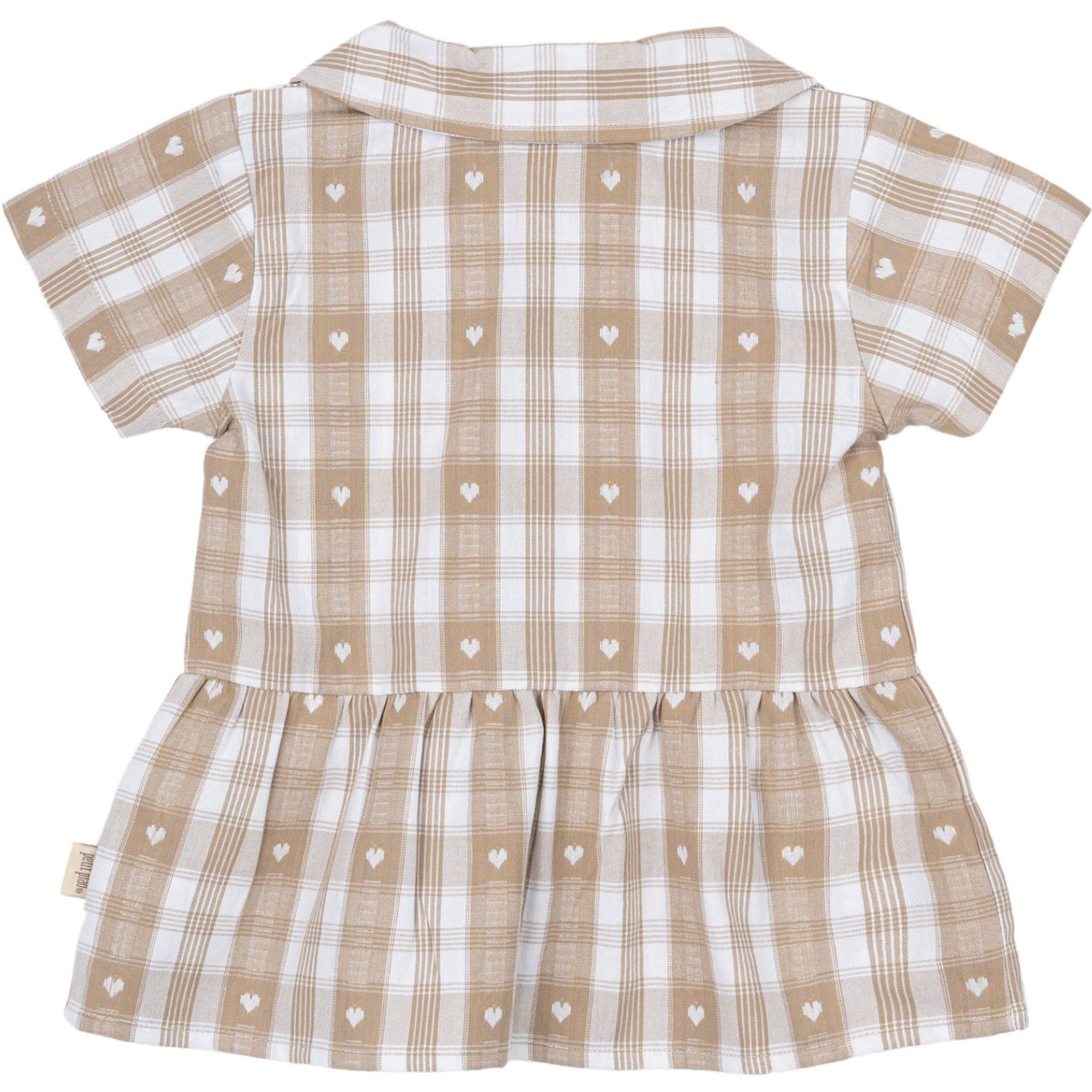 Petit Piao Off White Heart Shirt S/S Round Woven