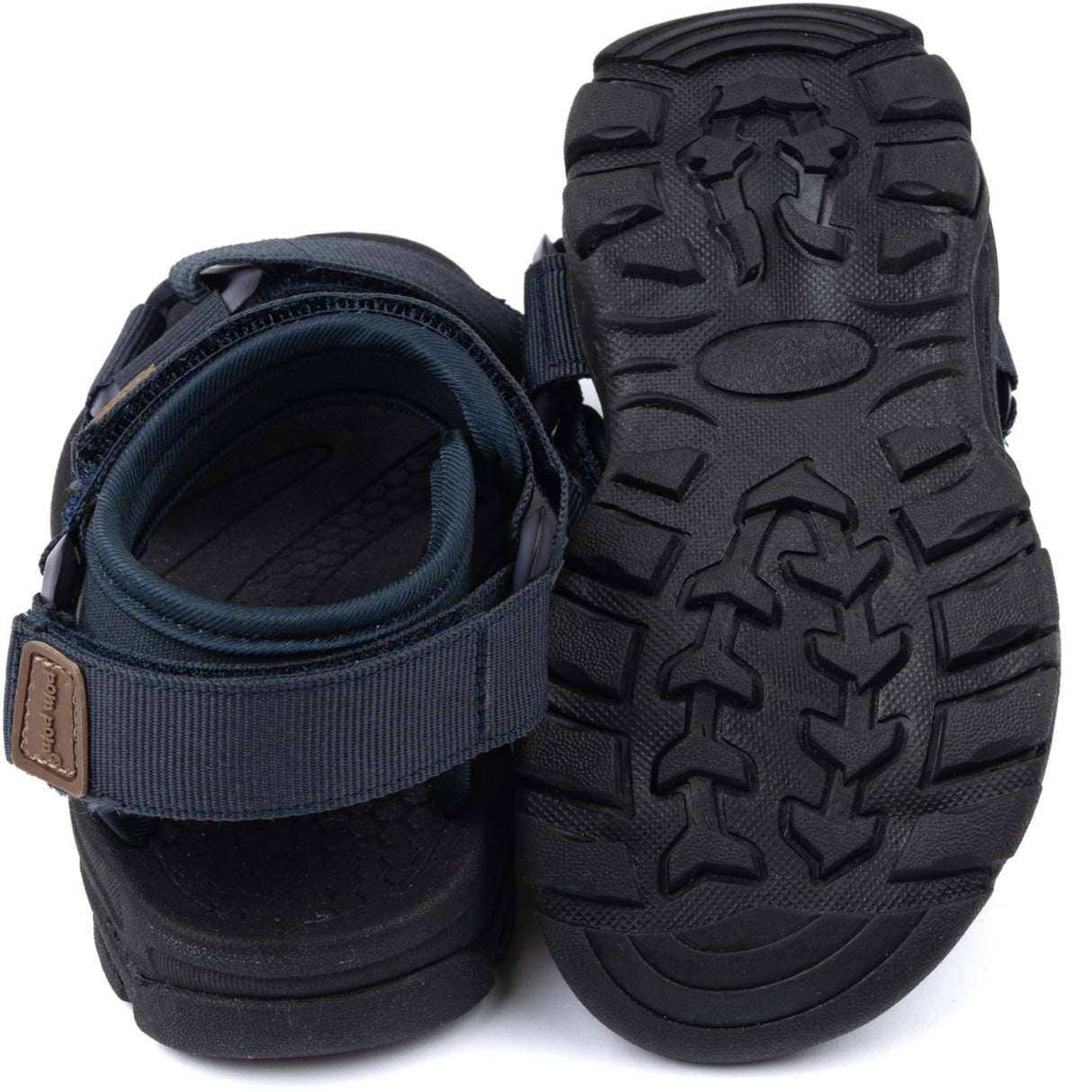 Pom Pom Navy Trecking Sandal Velcro