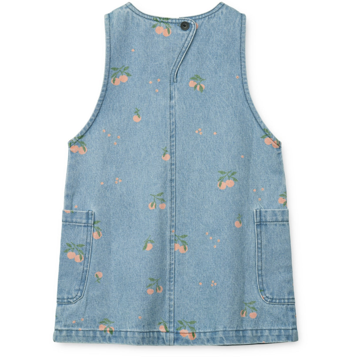 LIEWOOD Peach / Light Blue Denim Angelica Printed Denim Dress