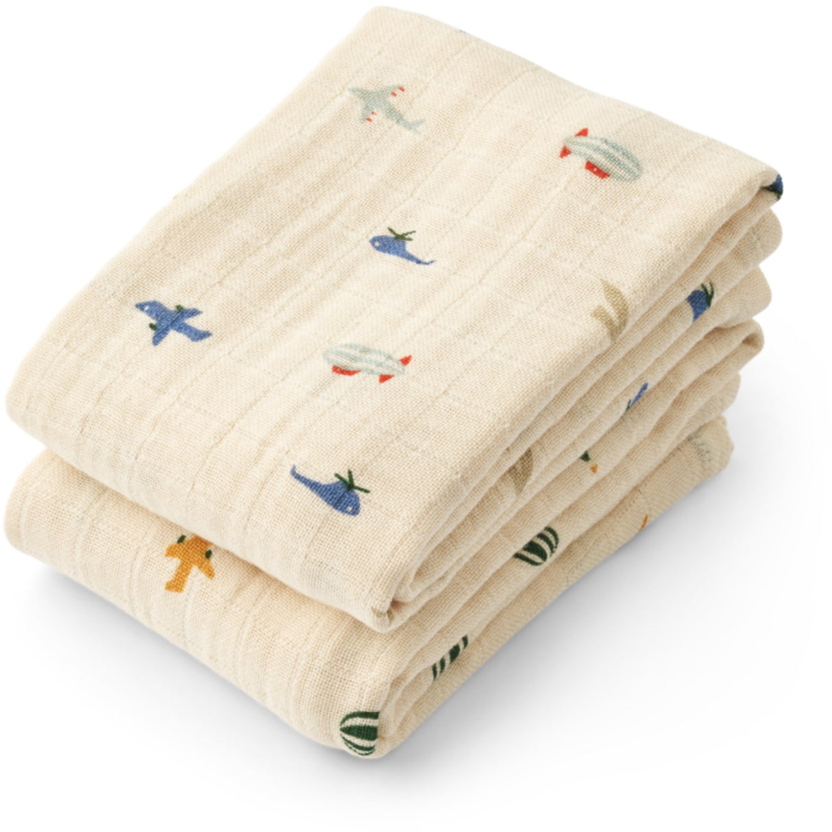 LIEWOOD Aviator / Ecru Lewis Muslin Cloth 2-Pack