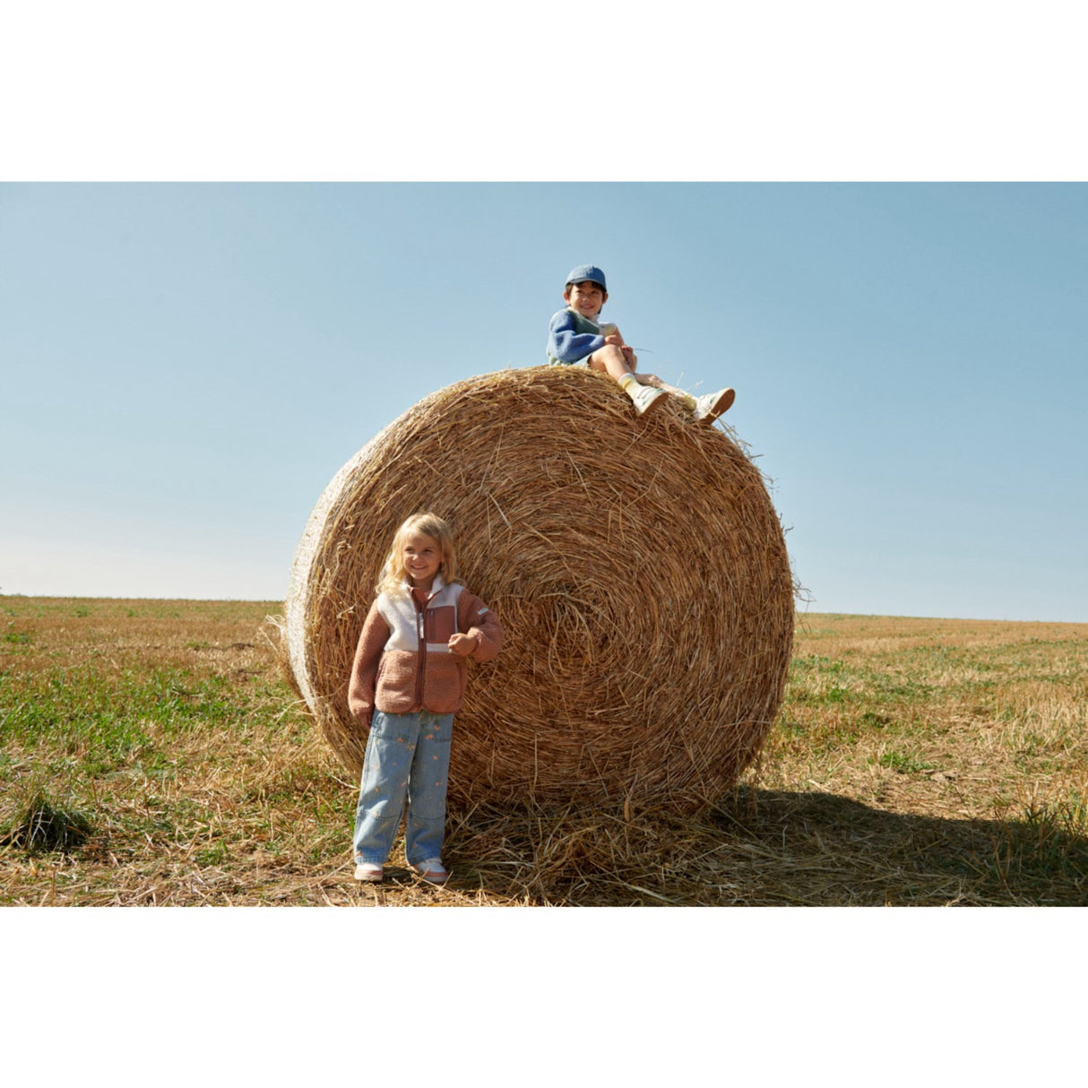 LIEWOOD Peach / Light Blue Denim Cesar Printed Denim Pants