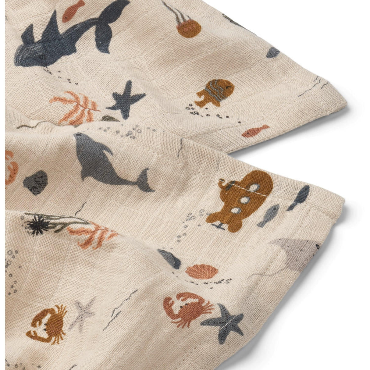 LIEWOOD Sea Creature / Sandy Lewis Muslin Cloth 2-Pack