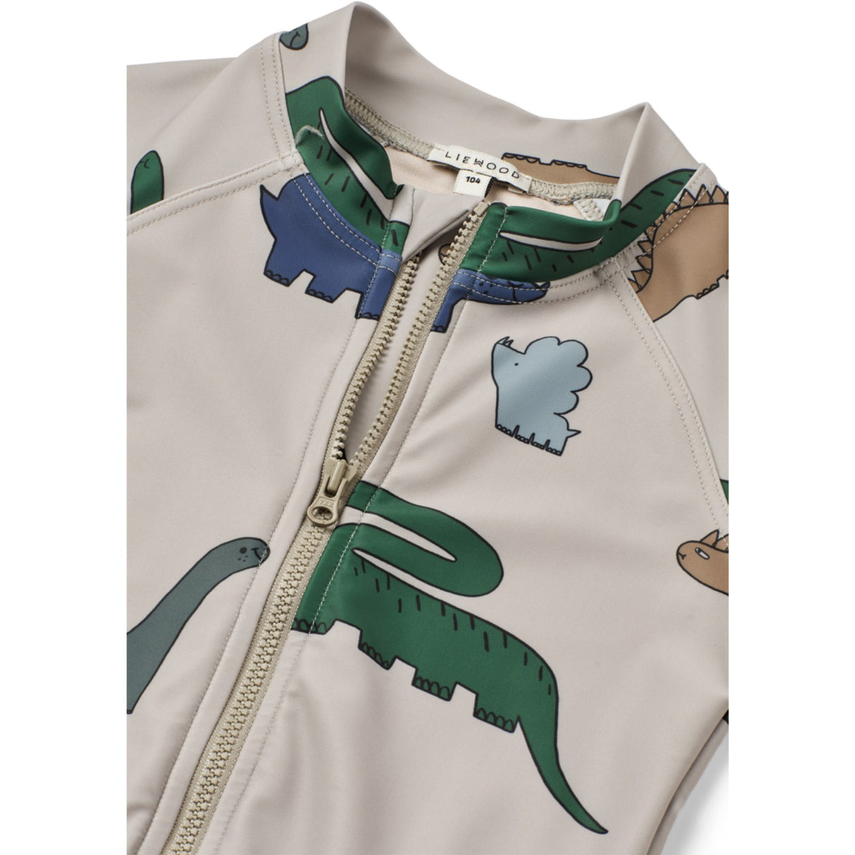 LIEWOOD Dinosaurs / Mist Max Printed Shortsleeve Swim Jumpsuit