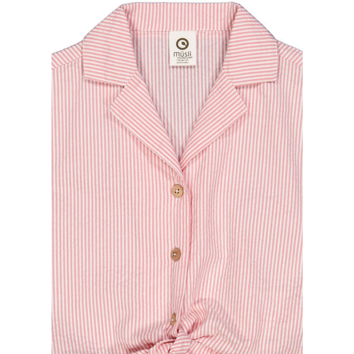 Müsli Balsam Cream/ Bubblegum Seersucker Stripe Crop Shirt