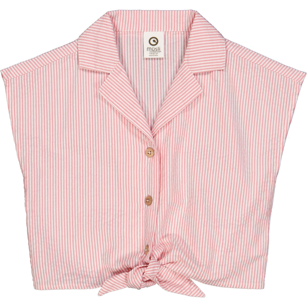 Müsli Balsam Cream/ Bubblegum Seersucker Stripe Crop Shirt