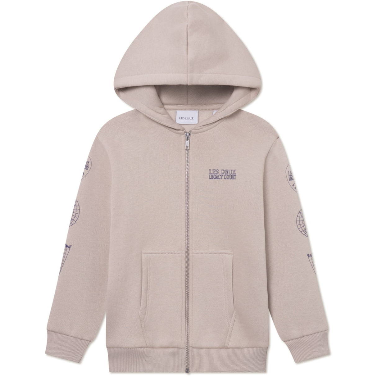 Les Deux Kids Light Sand Atlas Zipper Hoodie