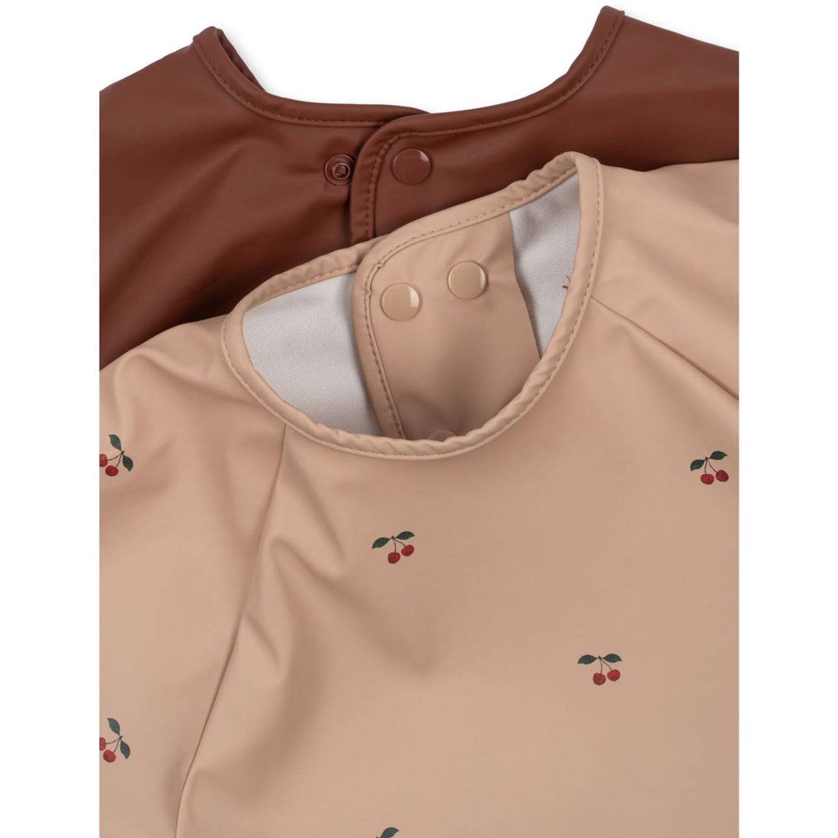 Konges Sløjd Dinner Bib Long Sleeve 2-pack Cherry