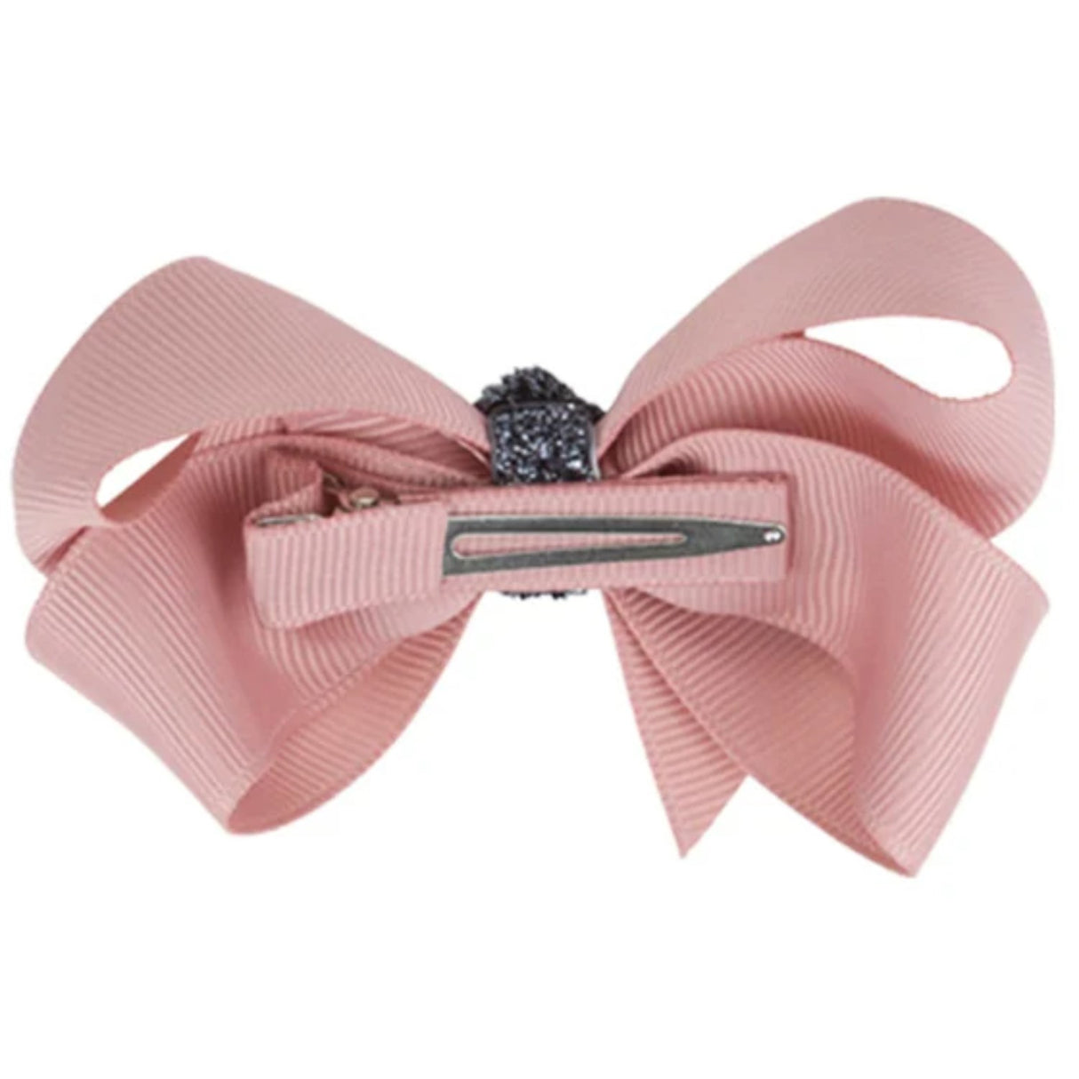 Bow's by Stær Classic Bow - Antique Rose/Grey Glitter - 8 cm