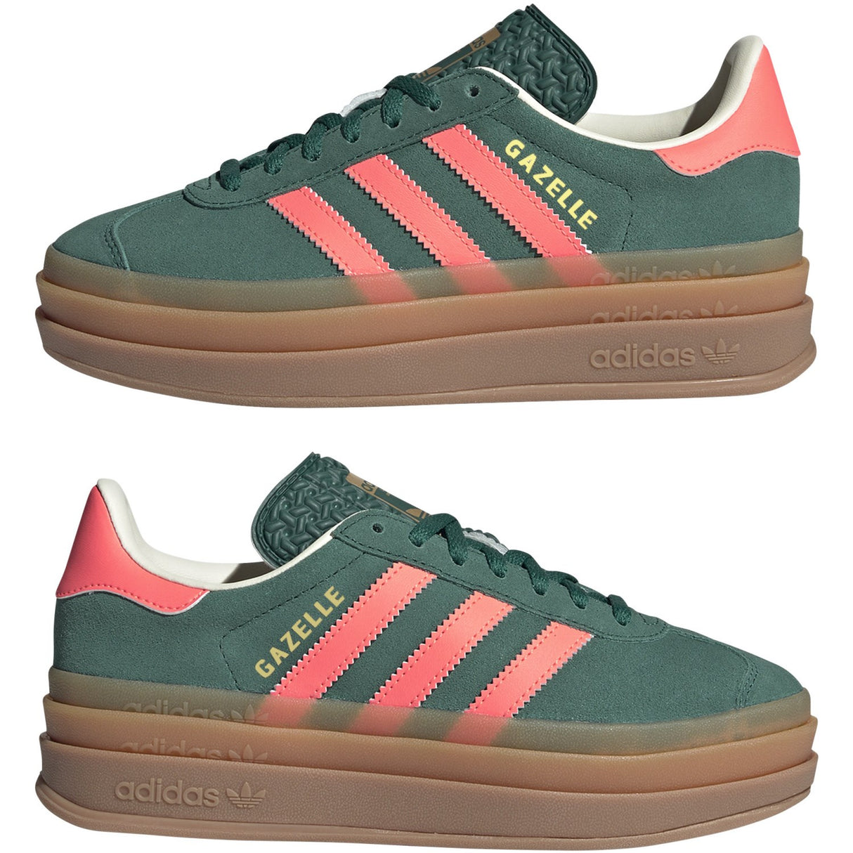 adidas Originals Collegiate Green/Signal Coral/Cream White Gazelle Bold J Sneakers