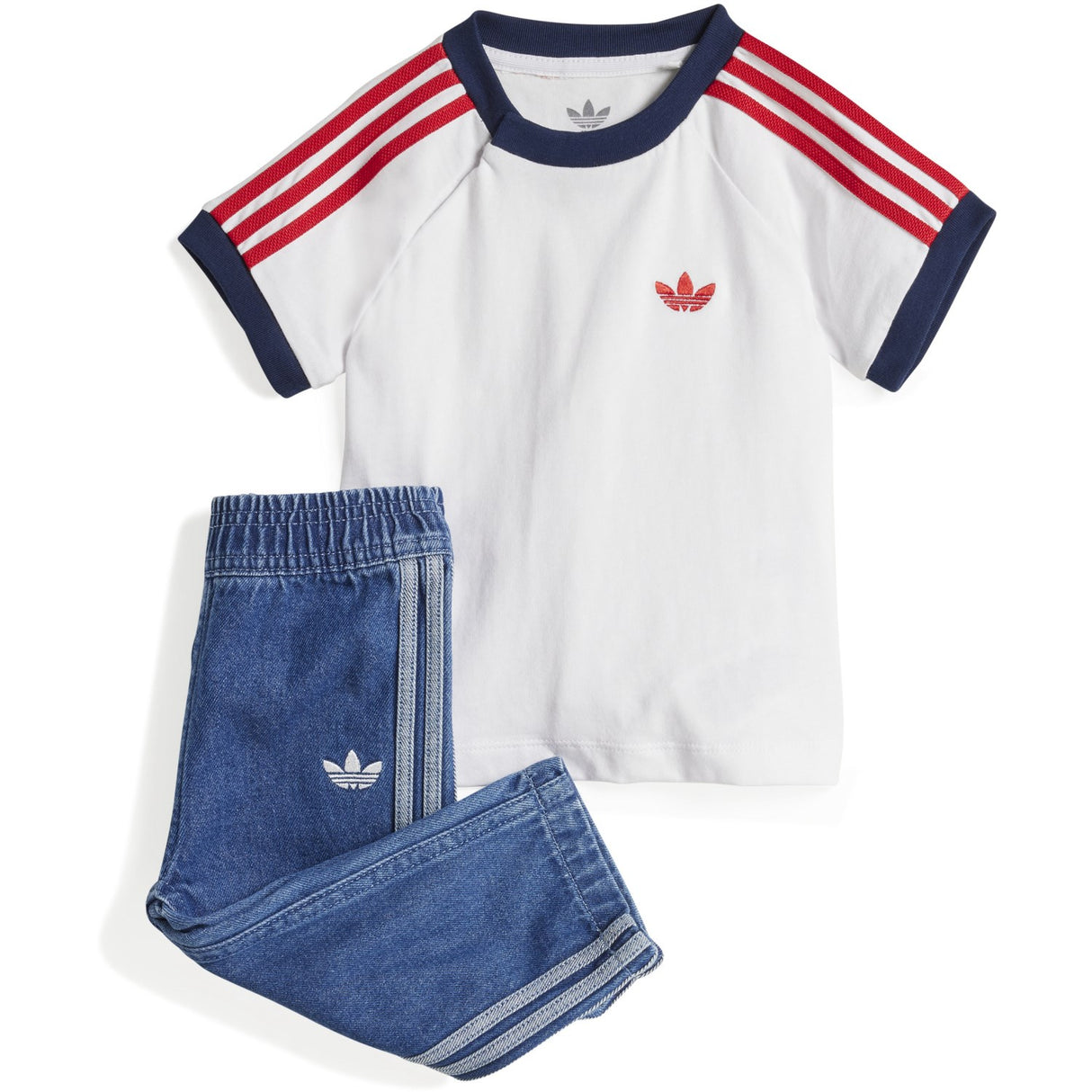 adidas Originals Medium Blue Denim/White Denim Tee Set
