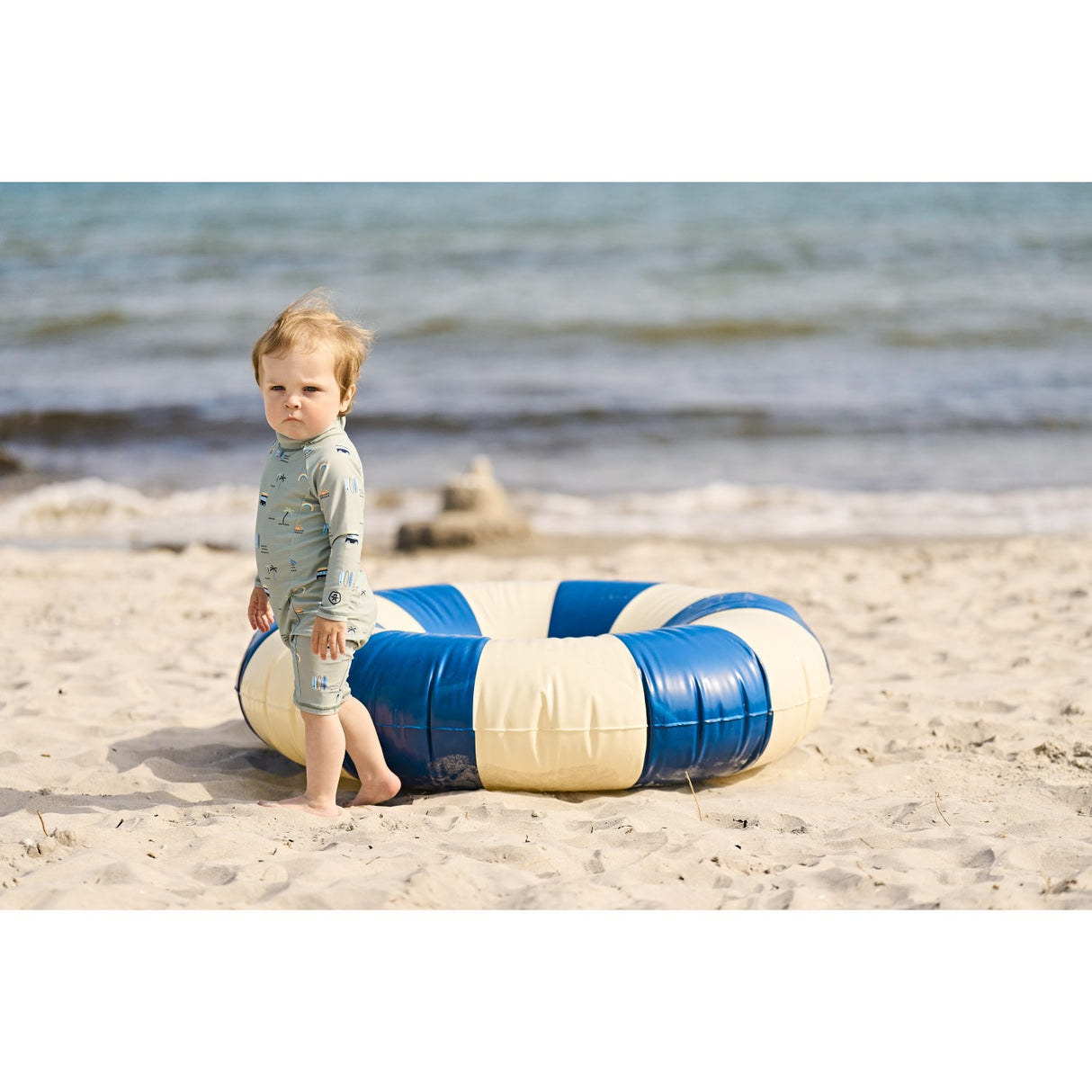 Color Kids Iceberg Green Baby Suit L/S, AOP