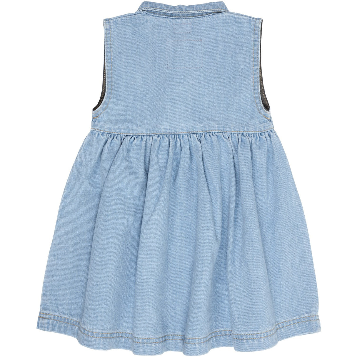 COPENHAGEN COLORS Super Lt Blue Indigo Washed Organic Denim Dress W Collar