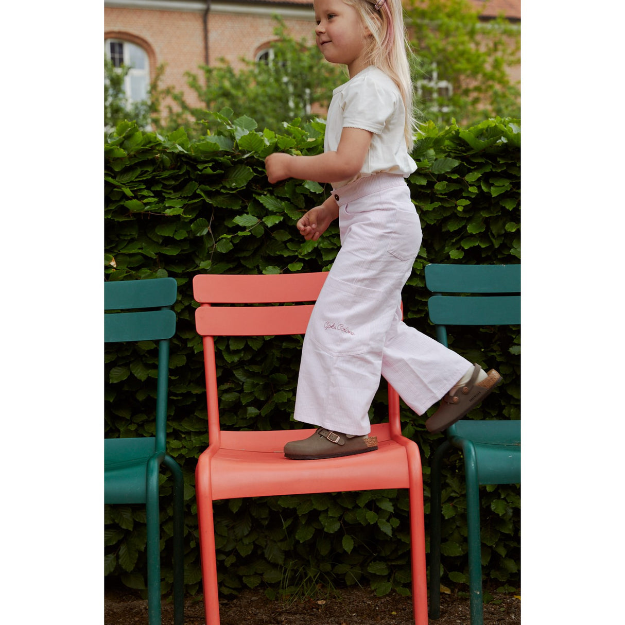 COPENHAGEN COLORS Ballerina Stripe Striped Wide Pants W Pockets