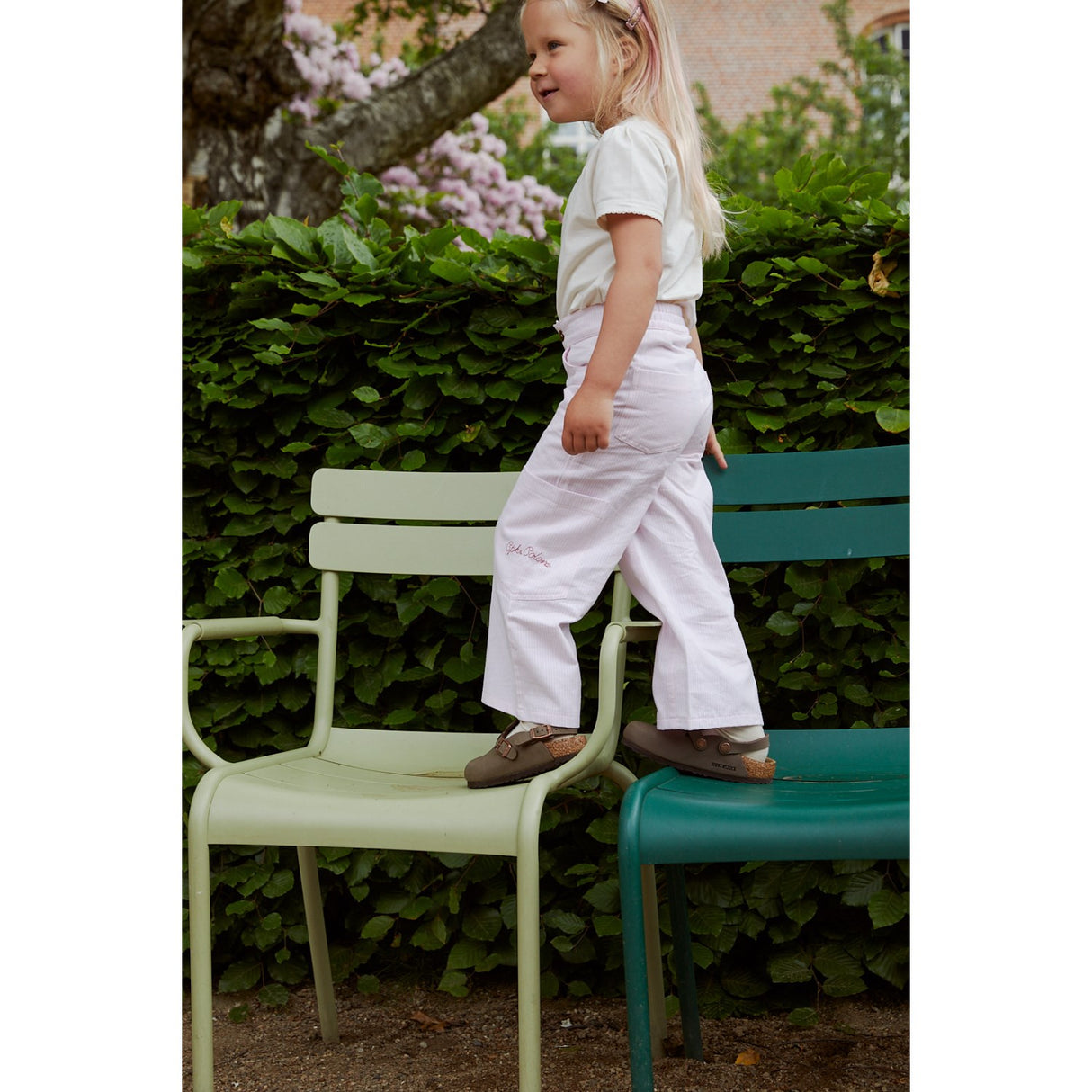 COPENHAGEN COLORS Ballerina Stripe Striped Wide Pants W Pockets