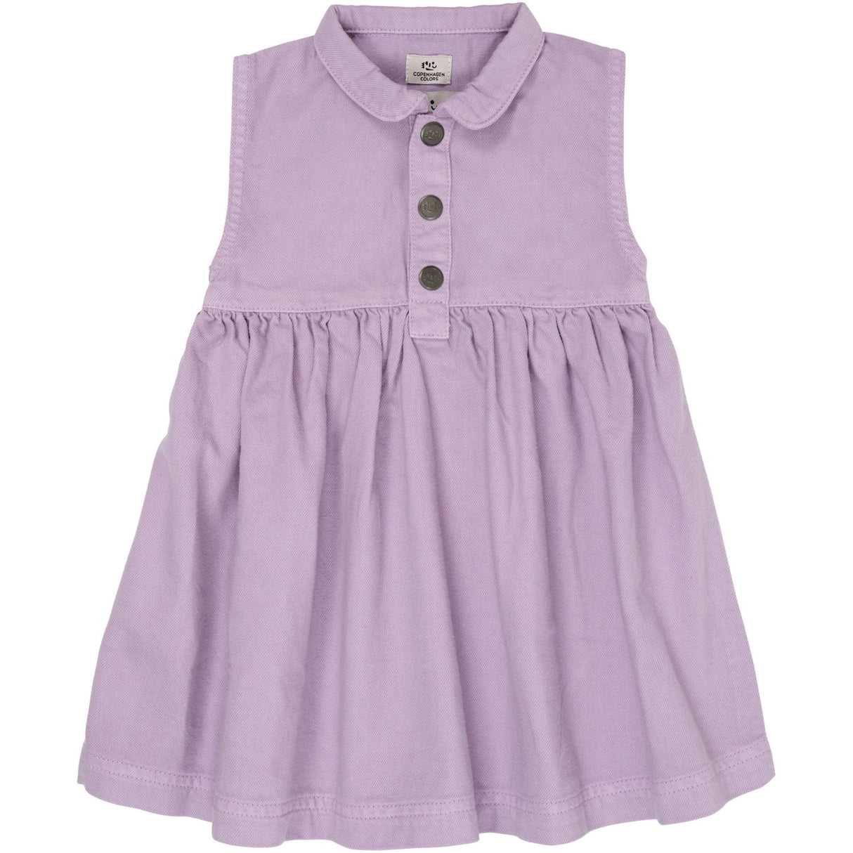 COPENHAGEN COLORS Lavender Organic Twill Dress W Collar