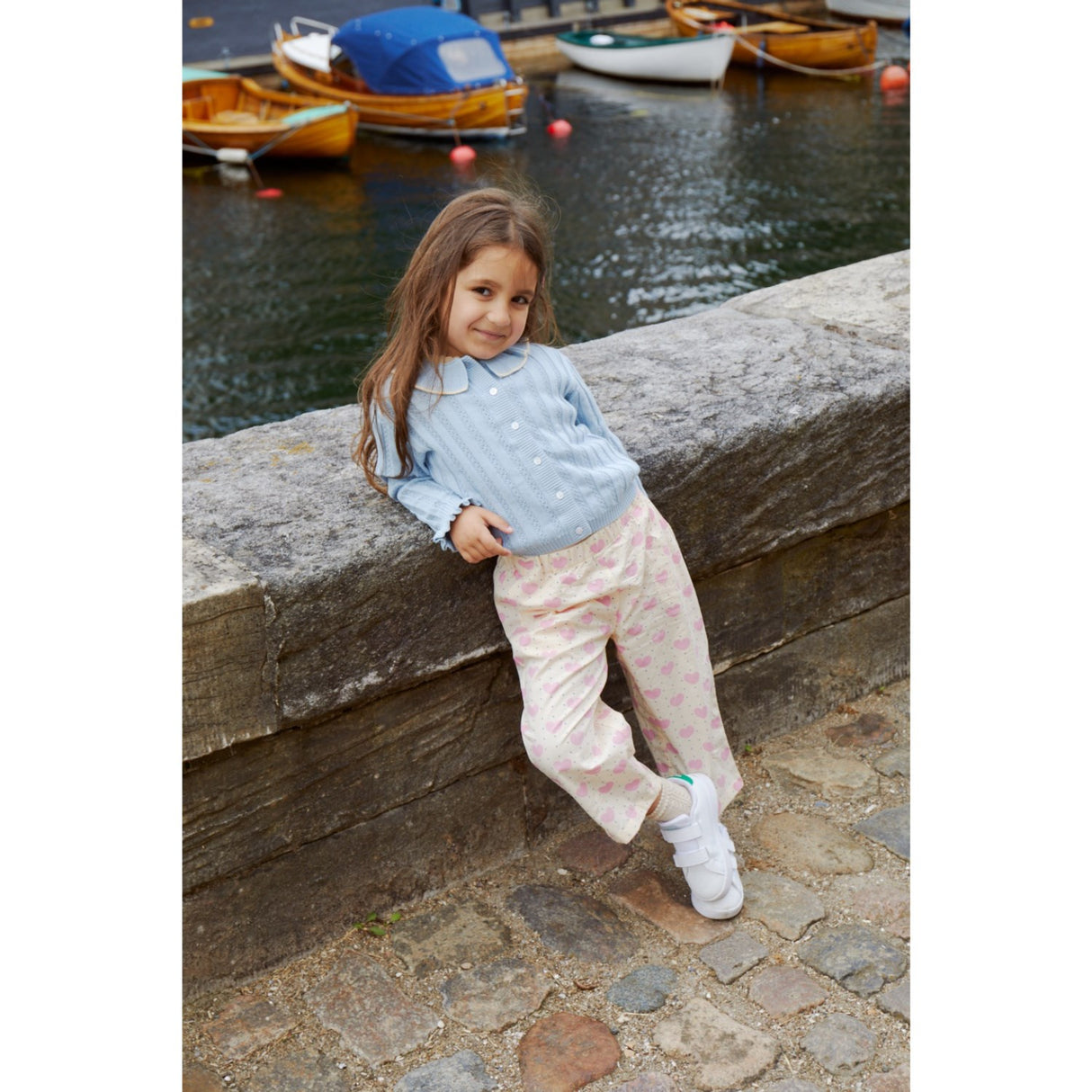 COPENHAGEN COLORS Heart Aop Heart & Dots Pants Loose Fit