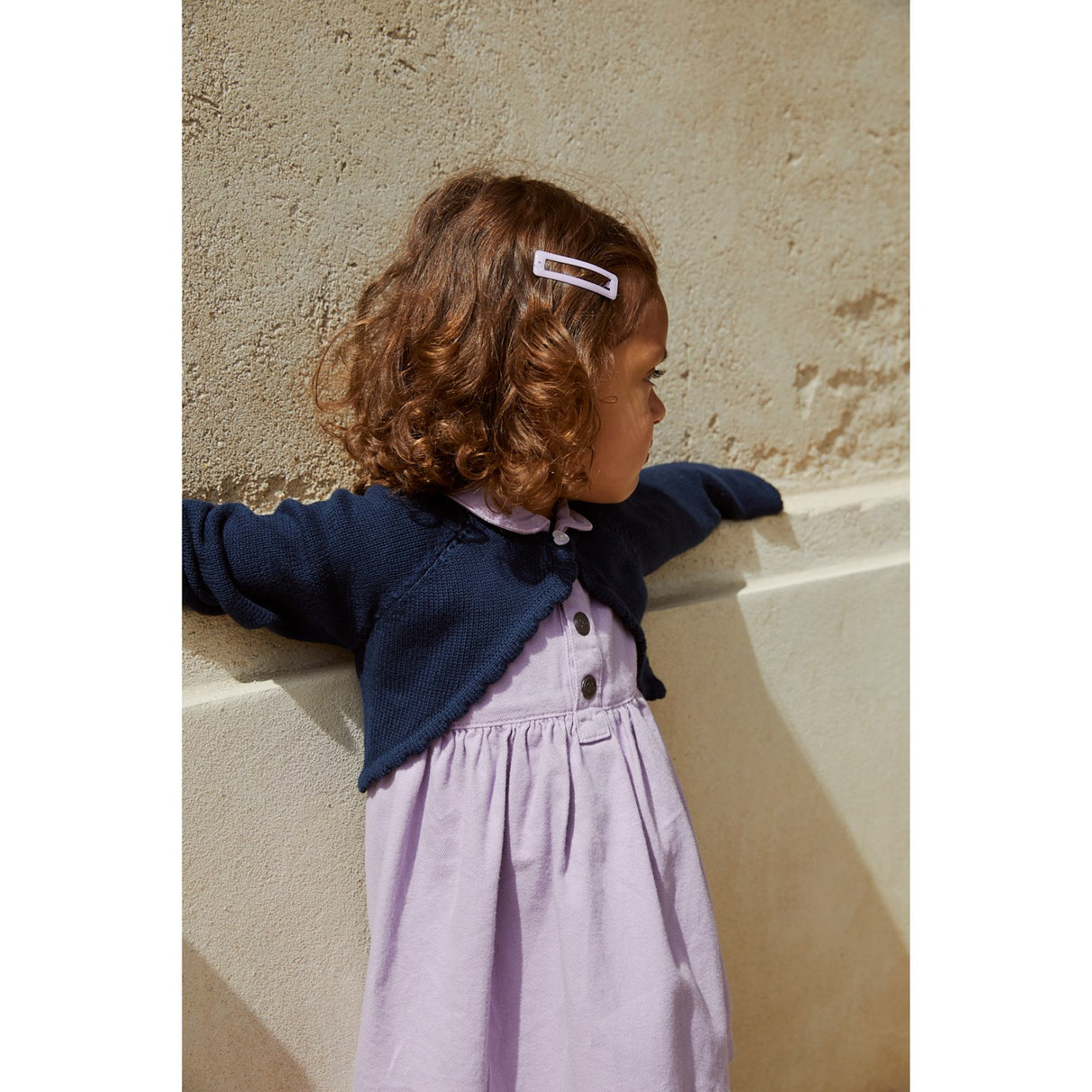 COPENHAGEN COLORS Navy Lt. Knitted Bolero W. Heart Button