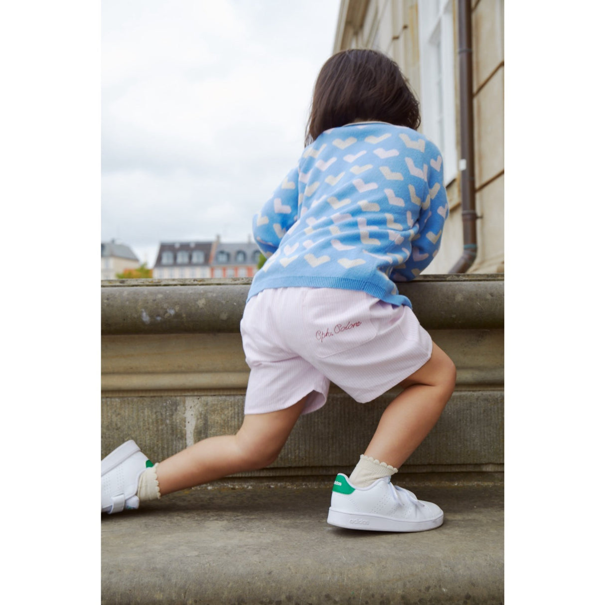 COPENHAGEN COLORS Sky Blue Comb. Knitted Heart Cardigan