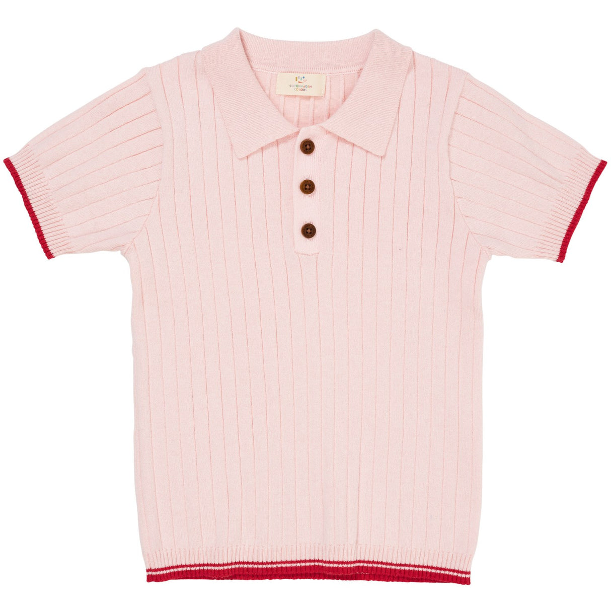 COPENHAGEN COLORS Ballerina/Berry Comb. Rib Knitted Polo