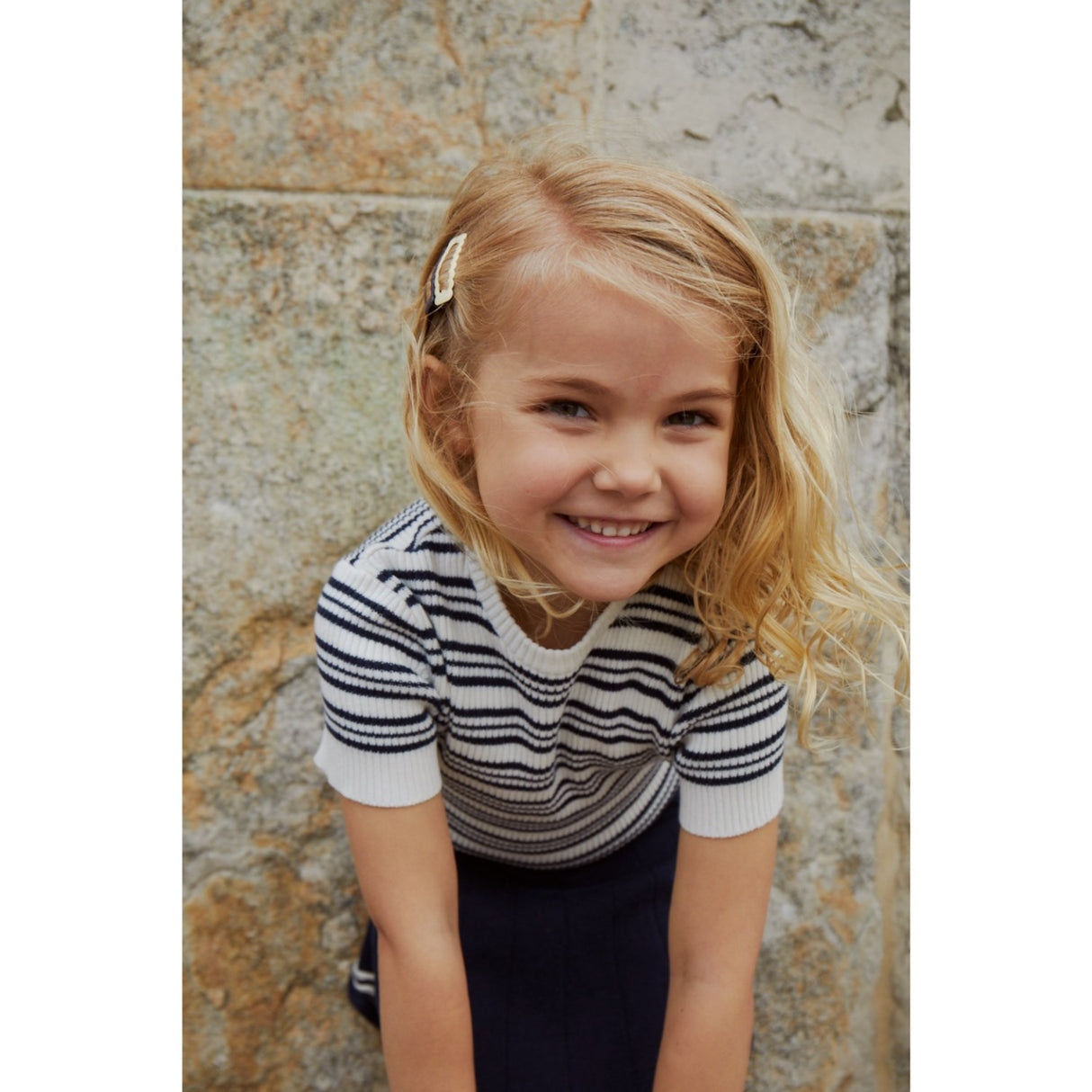 COPENHAGEN COLORS Navy/Cream Comb. Knitted Tennis Skirt