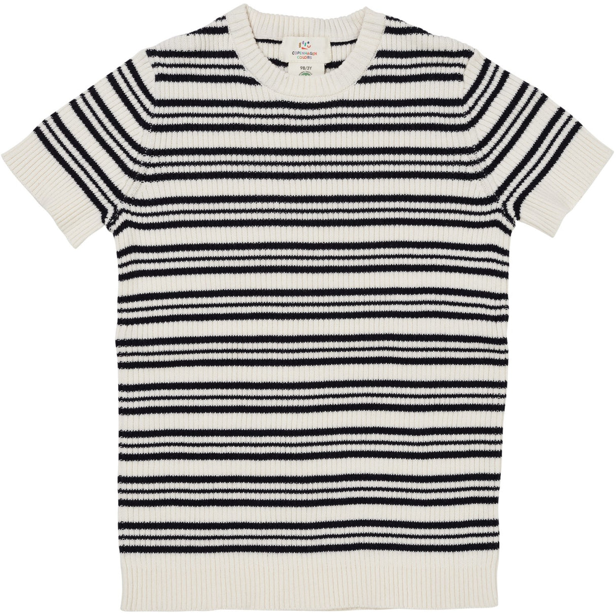 COPENHAGEN COLORS Navy Stripe Knitted Rib T-shirt