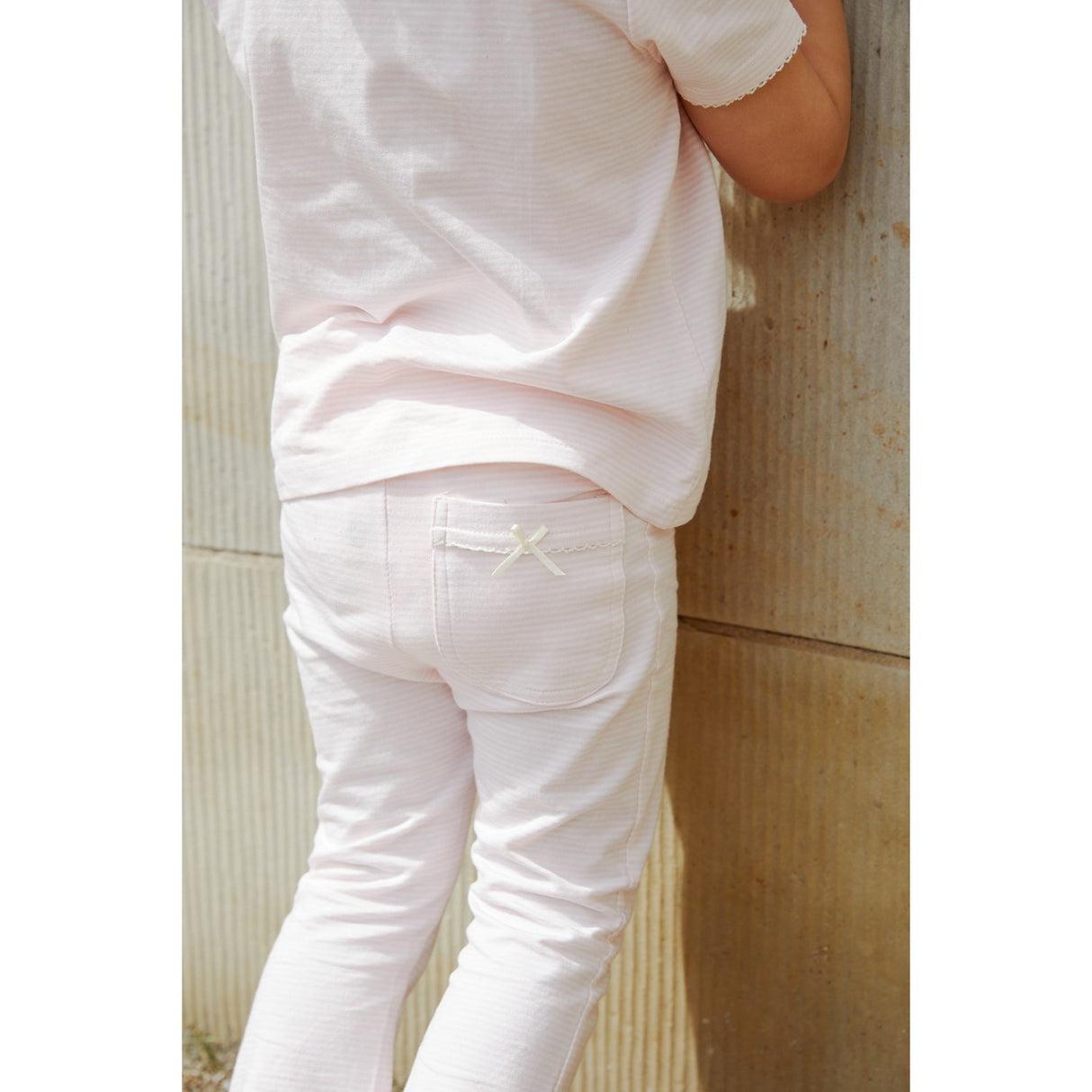 COPENHAGEN COLORS Ballerina/Cream Stripe Striped Flare Pants