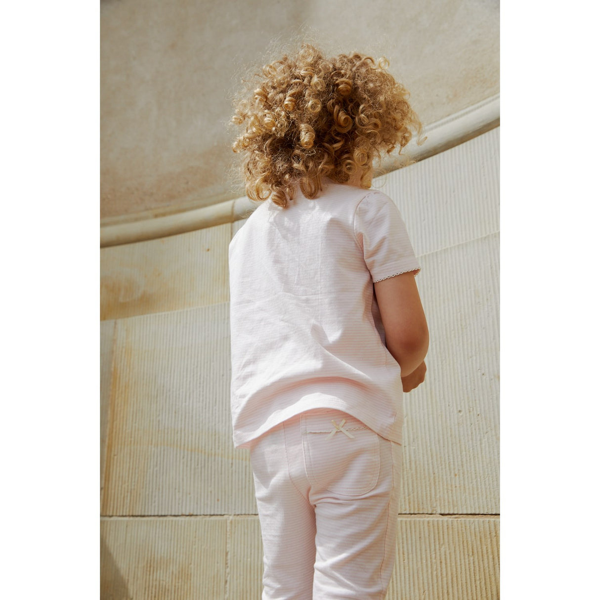 COPENHAGEN COLORS Ballerina/Cream Stripe Striped T-Shirt