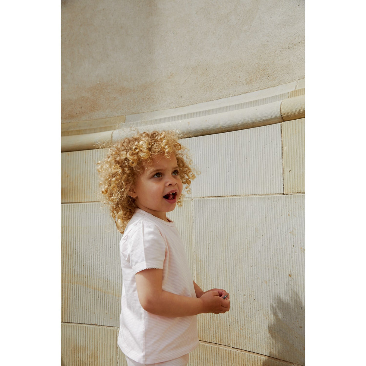 COPENHAGEN COLORS Ballerina/Cream Stripe Striped T-Shirt