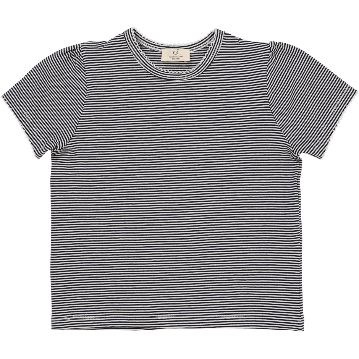 COPENHAGEN COLORS Navy/Cream Stripe Striped T-Shirt