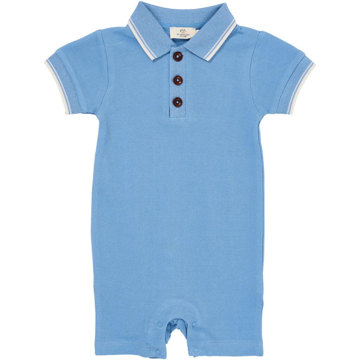 COPENHAGEN COLORS Sky Blue Comb. Pique Polo Romper