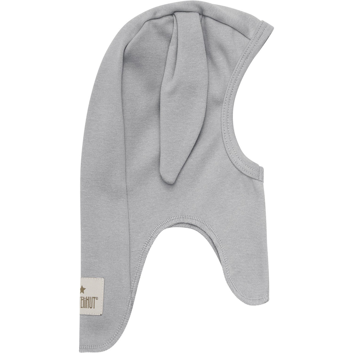 Huttelihut Light Grey Melange Balaclava Ears Cotton Rib