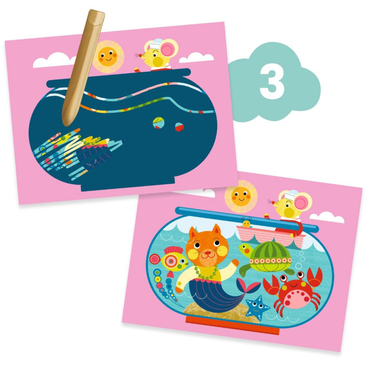 Djeco Kreativt aktivitetssæt, Kat And hendes venner