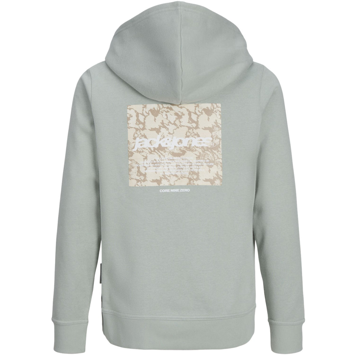 Jack & Jones Junior Aqua Gray Tarmac Camo Back Print Hoodie