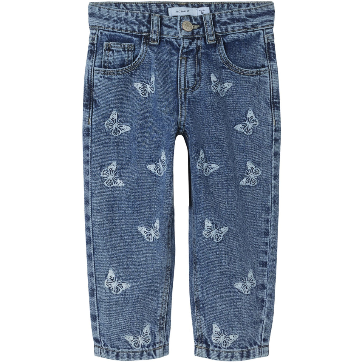 Name It Medium Blue Denim Butterfly Bella Mom Embroidery Jeans