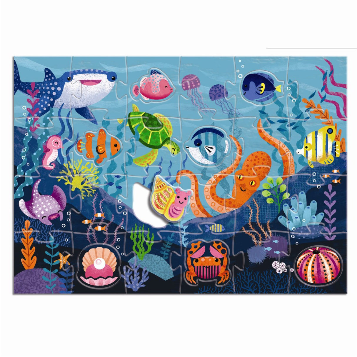 Djeco Feeler Puzzle, Sea - 24+8 Pieces