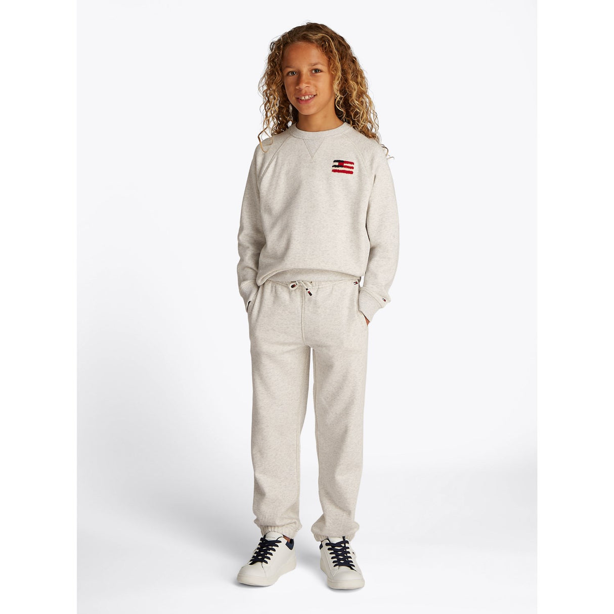 Tommy Hilfiger Snow White Heather Flag Relaxed Sweatshirt