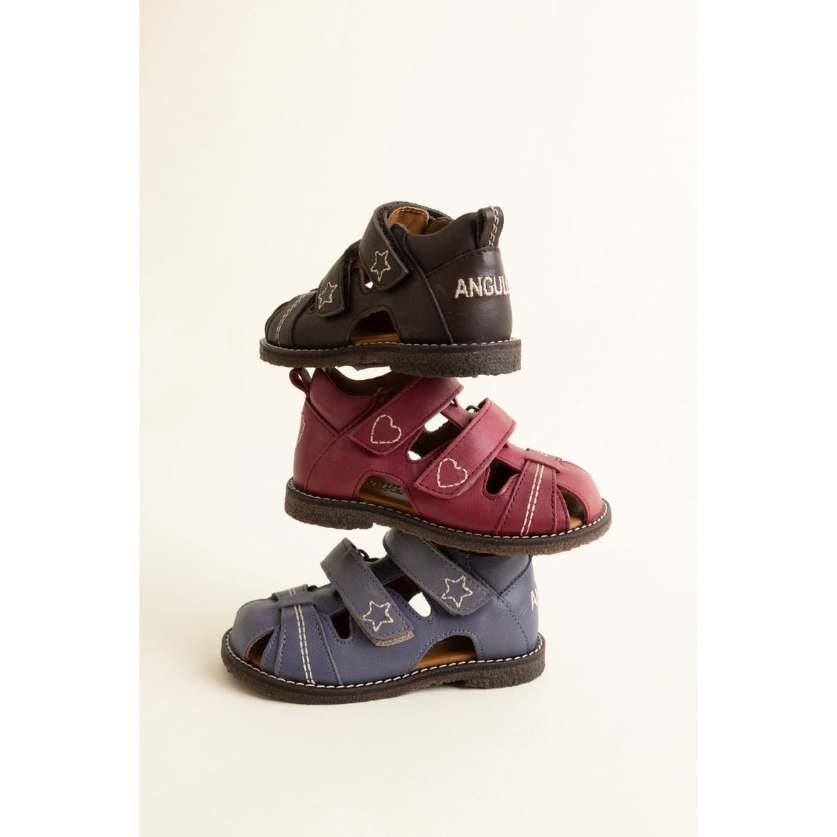 Angulus Indigo Sandal Med Stjernebroderi