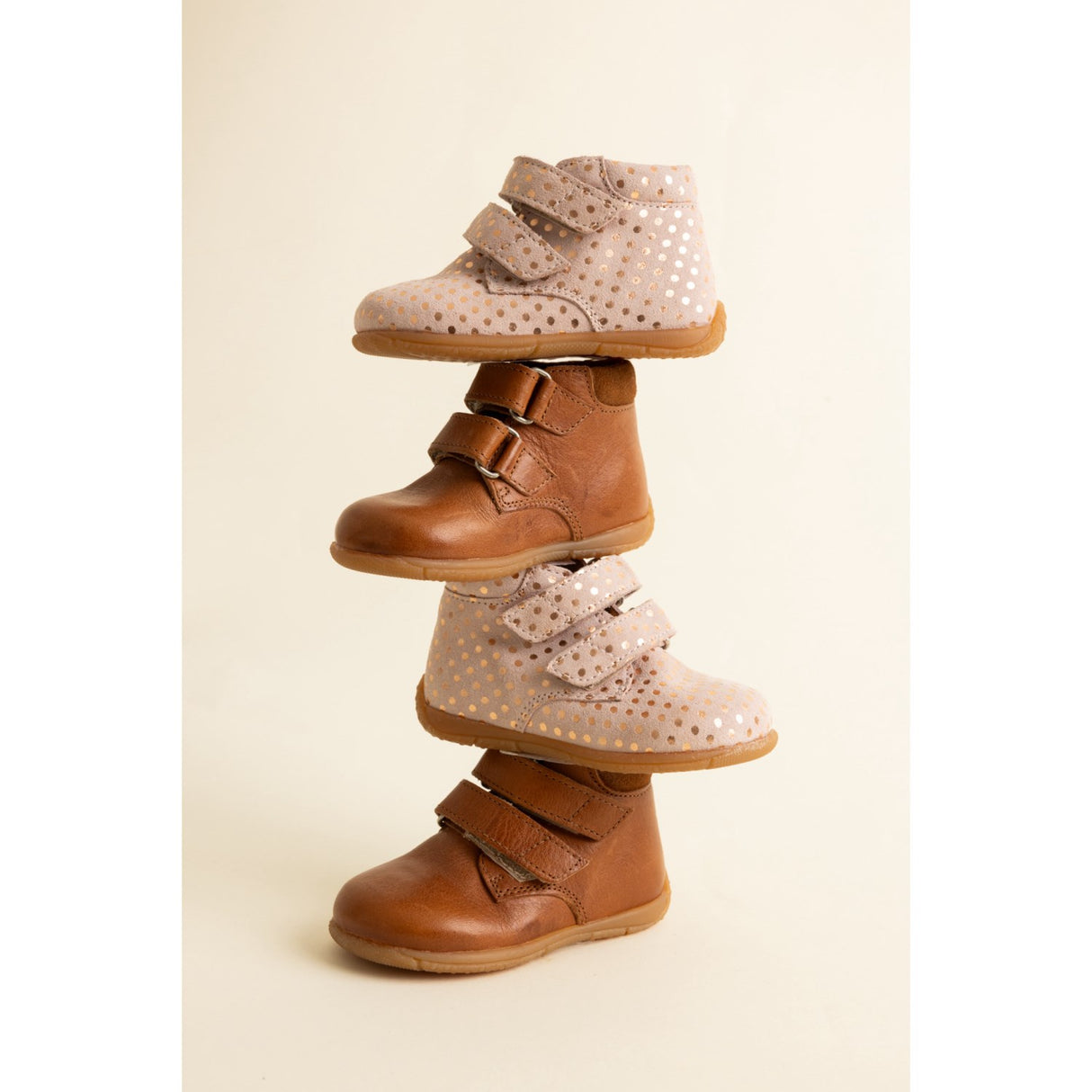 Angulus Rose Copper Dots Child's First Shoe