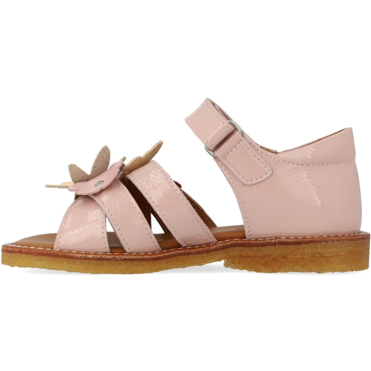 Angulus Rosebud Sandal with Multicolored Floral Appliques