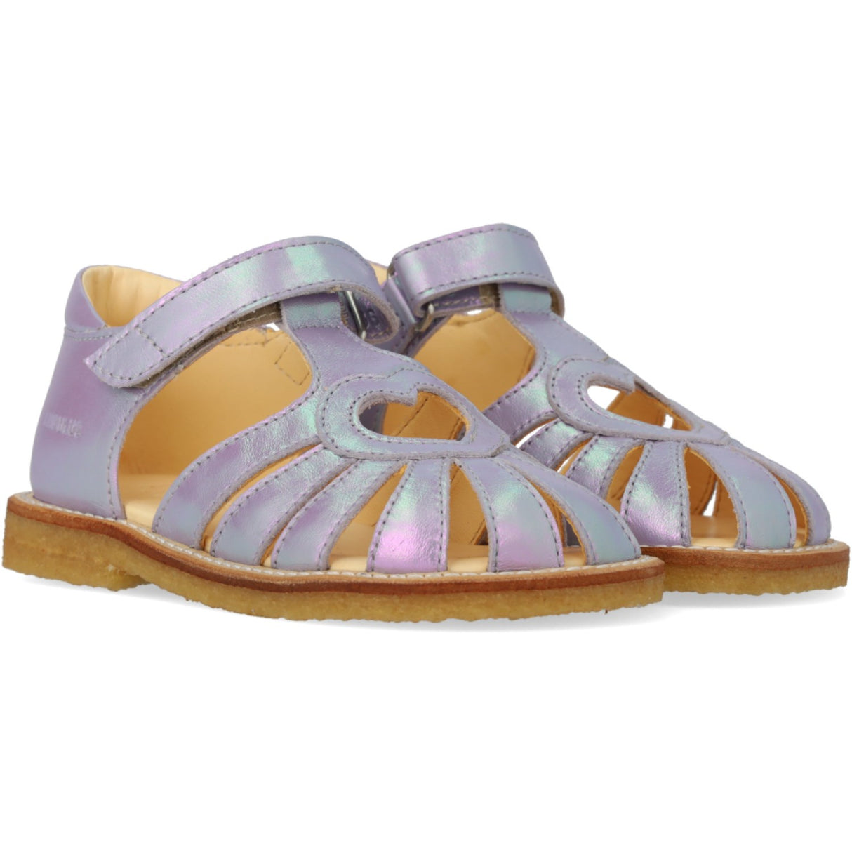 Angulus Iridescent Lilac Shine Hjertesandal Med Velcro Closure