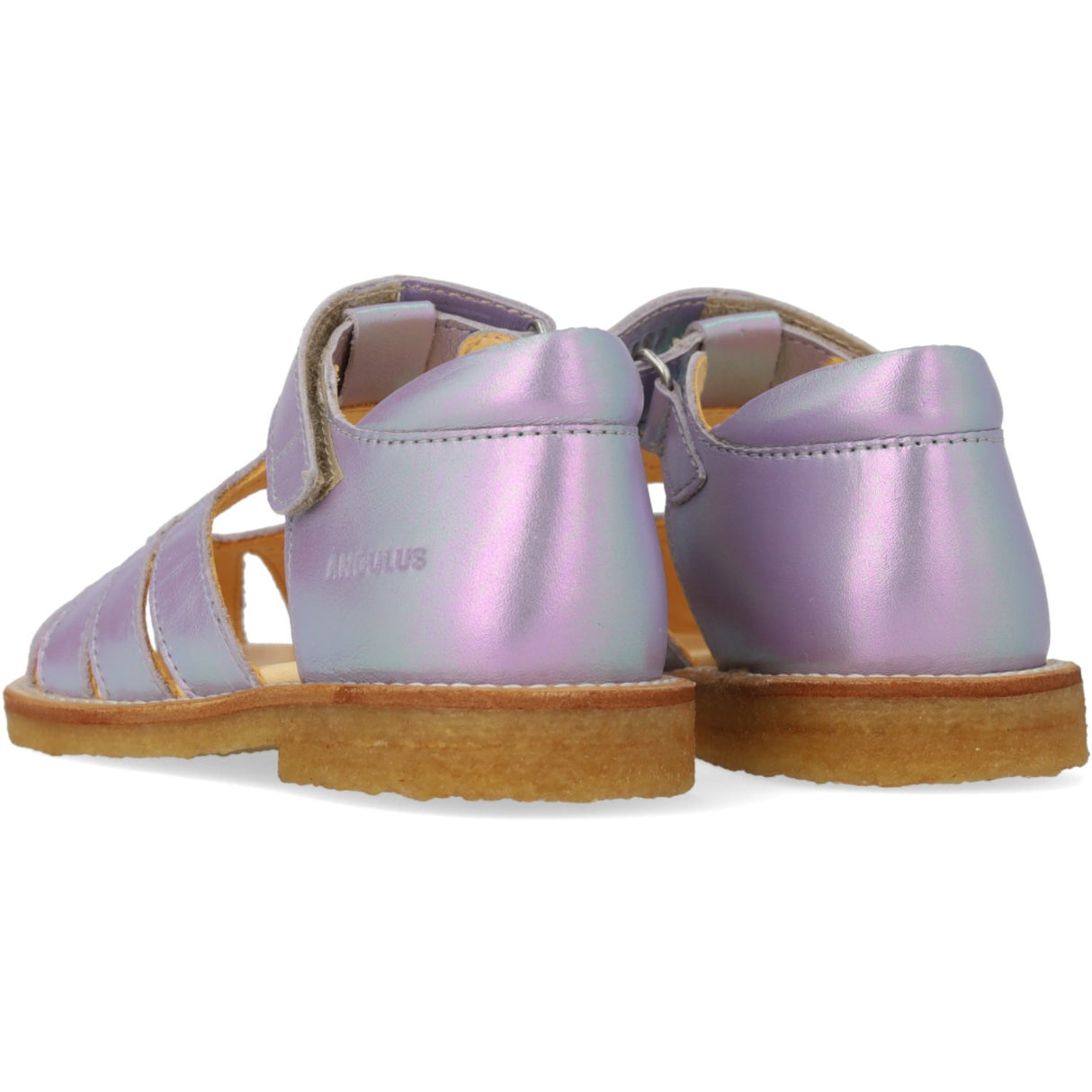 Angulus Iridescent Lilac Shine Hjertesandal Med Velcro Closure