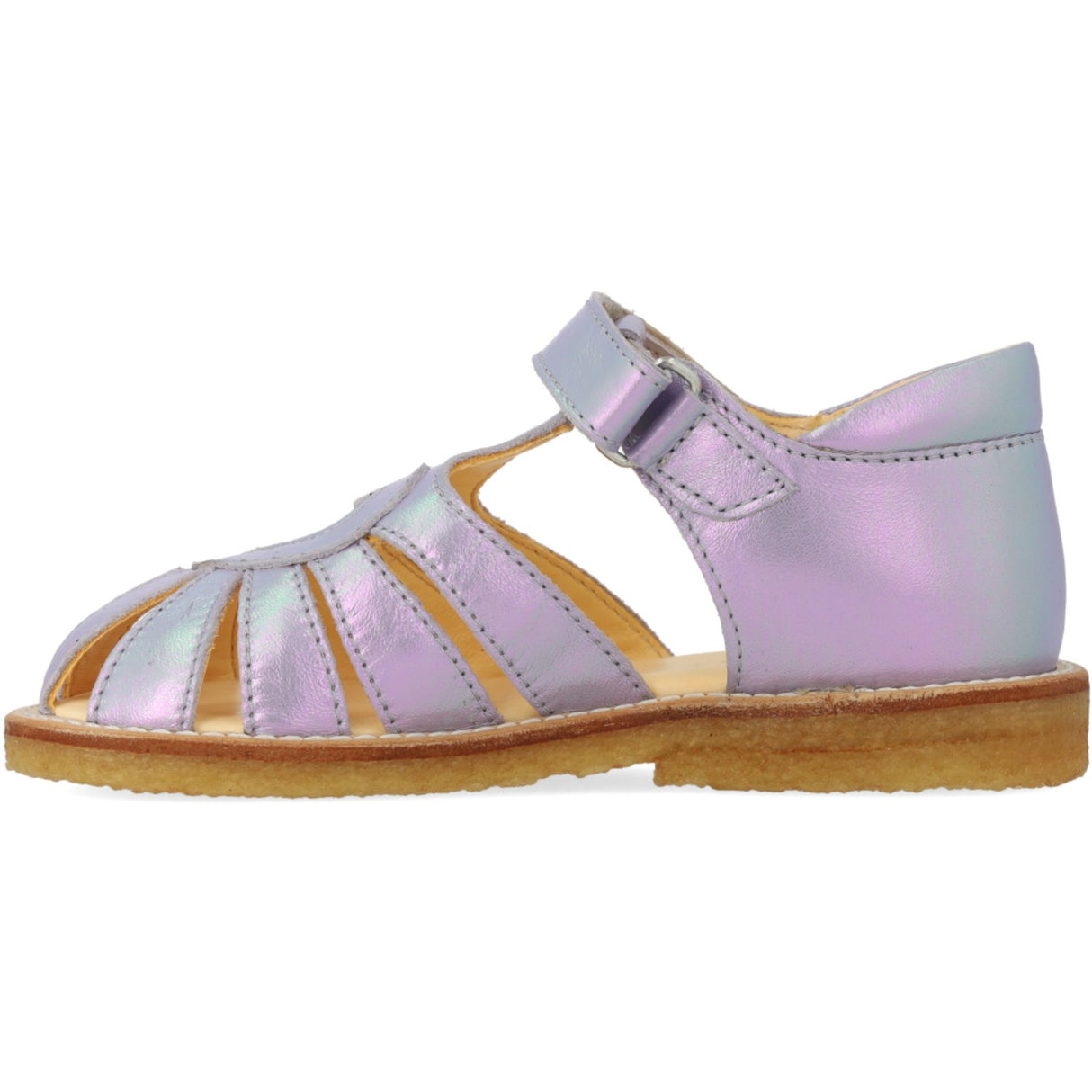 Angulus Iridescent Lilac Shine Hjertesandal Med Velcro Closure