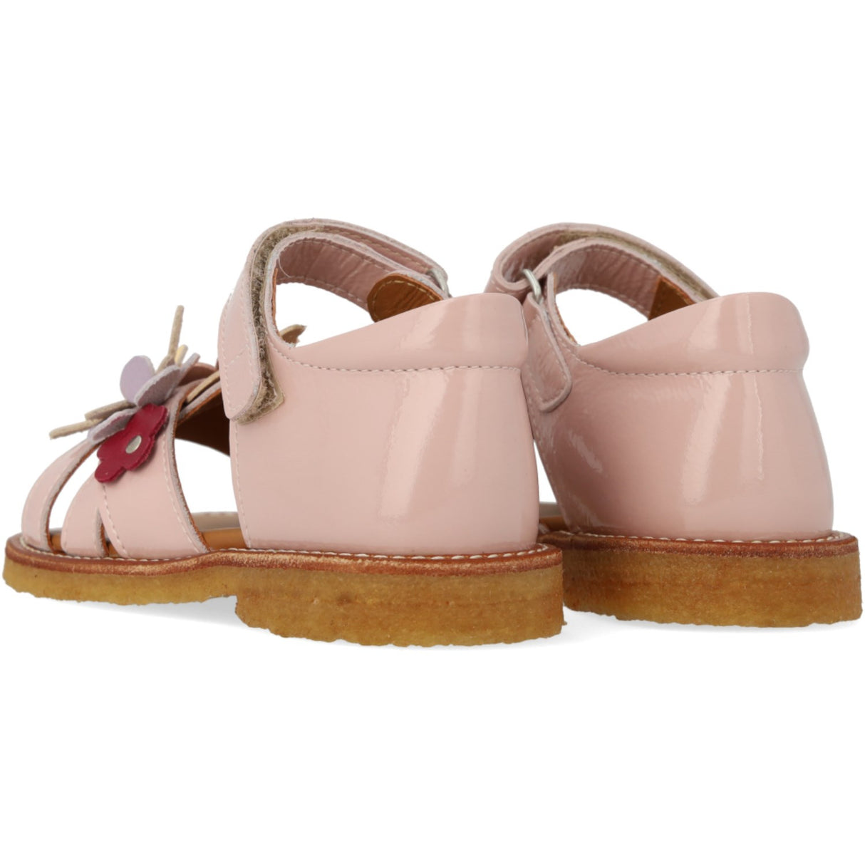 Angulus Rosebud Sandal with Multicolored Floral Appliques