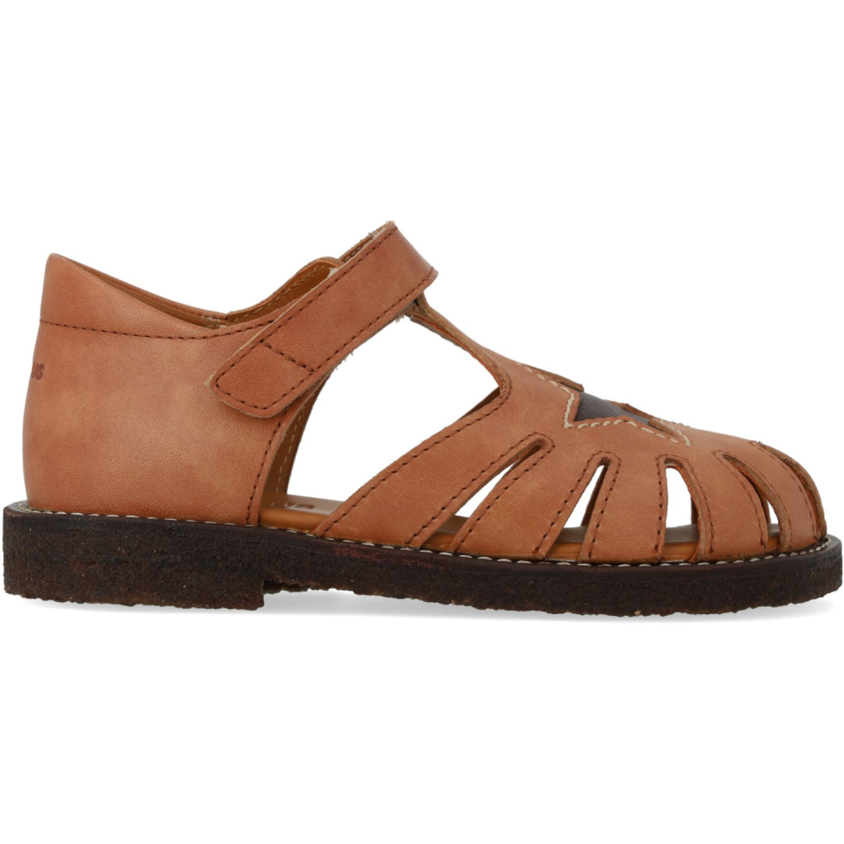 Angulus Tan/Dark Brown Leather Sandal with Star Detail