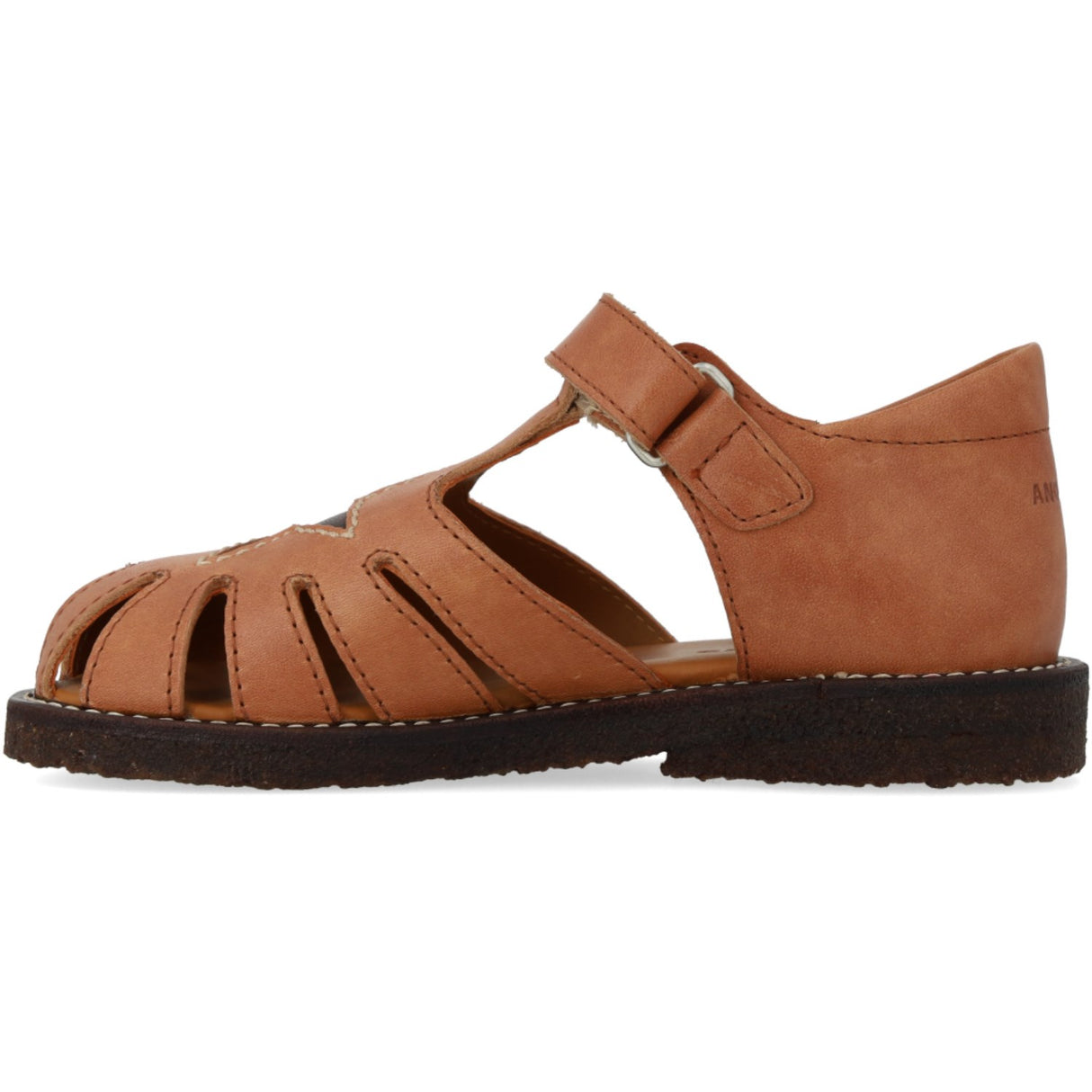 Angulus Tan/Dark Brown Leather Sandal with Star Detail