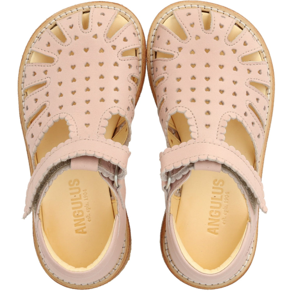 Angulus Rosebud Sandal Med Mini-Hjerter Og Velcro Closure