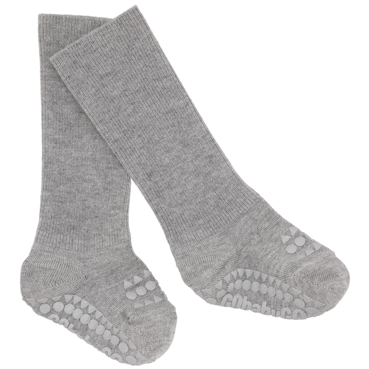 Gobabygo Grey Melange Non-Slip Socks Bamboo