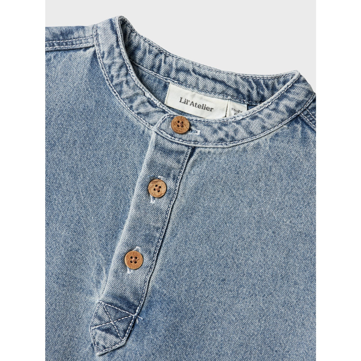 Lil'Atelier Medium Blue Denim Fundo Ss Loose Denim Shirt