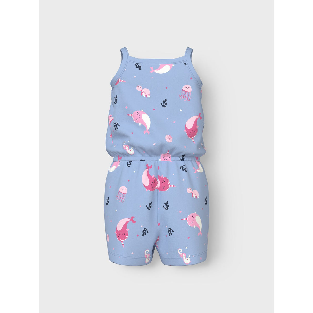 Name It Chambray Blue Whales Vigga Strap Suit